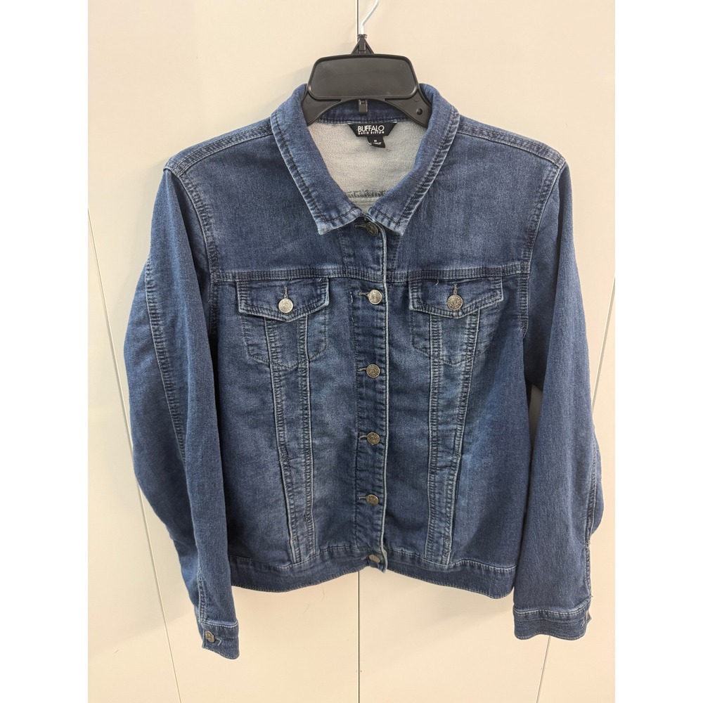 Buffalo David Bitton Mens Denim Jacket Dark Wash Stretch Trucker Blue Size M